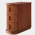 Solid Wood End Table, 3-Drawer Modern Sofa Side Table, No Assembly Required, Narrow Chair Side Table Slim Nightstand
