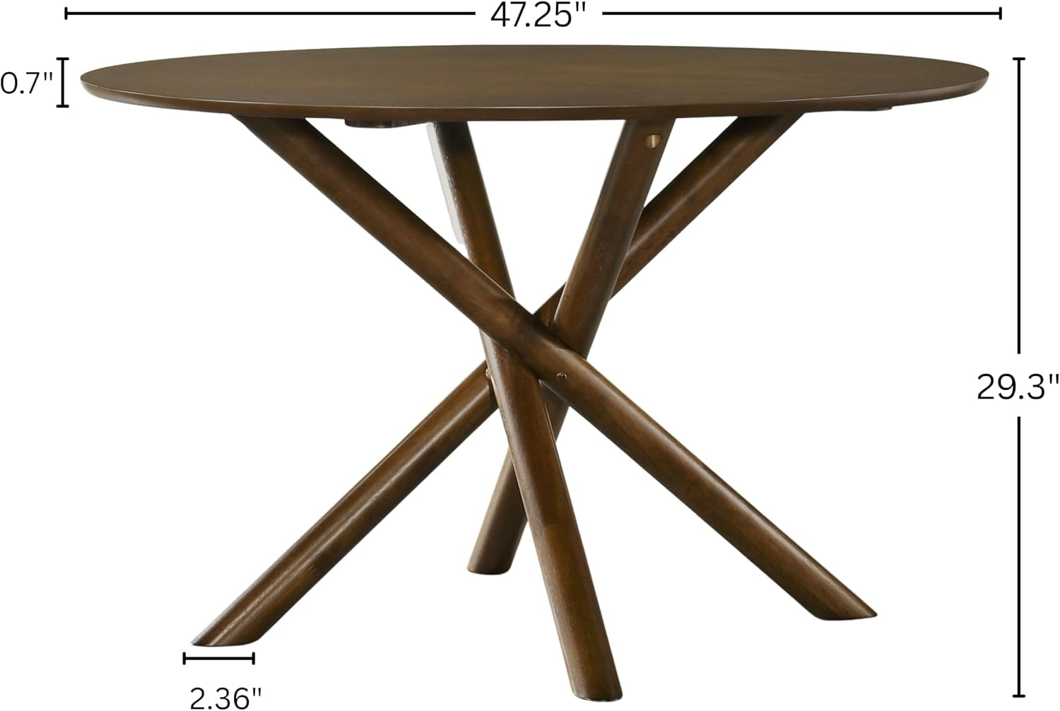 Arnott round Dining Table, Walnut Finish