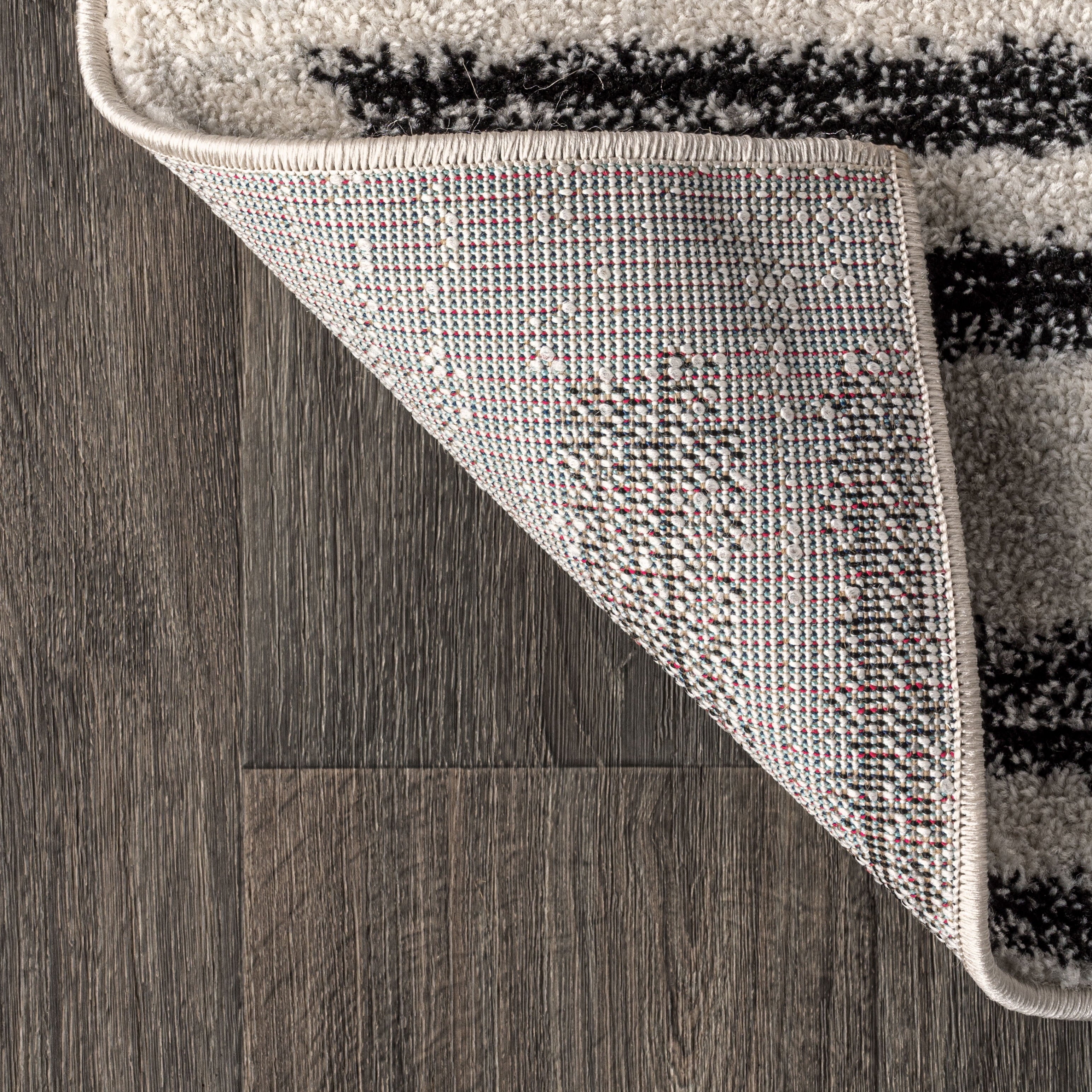 MOROCCAN HYPE 8 X 10 Area Rug, Khalil Berber Stripe - Cream/Black, MOH207A-8