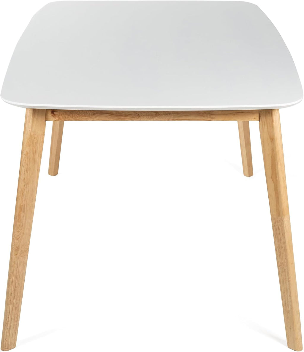 Natural oak dining table with white top