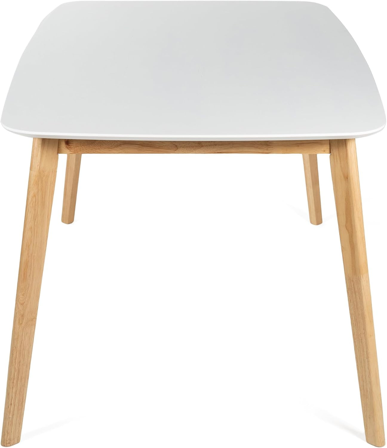 Natural oak dining table with white top