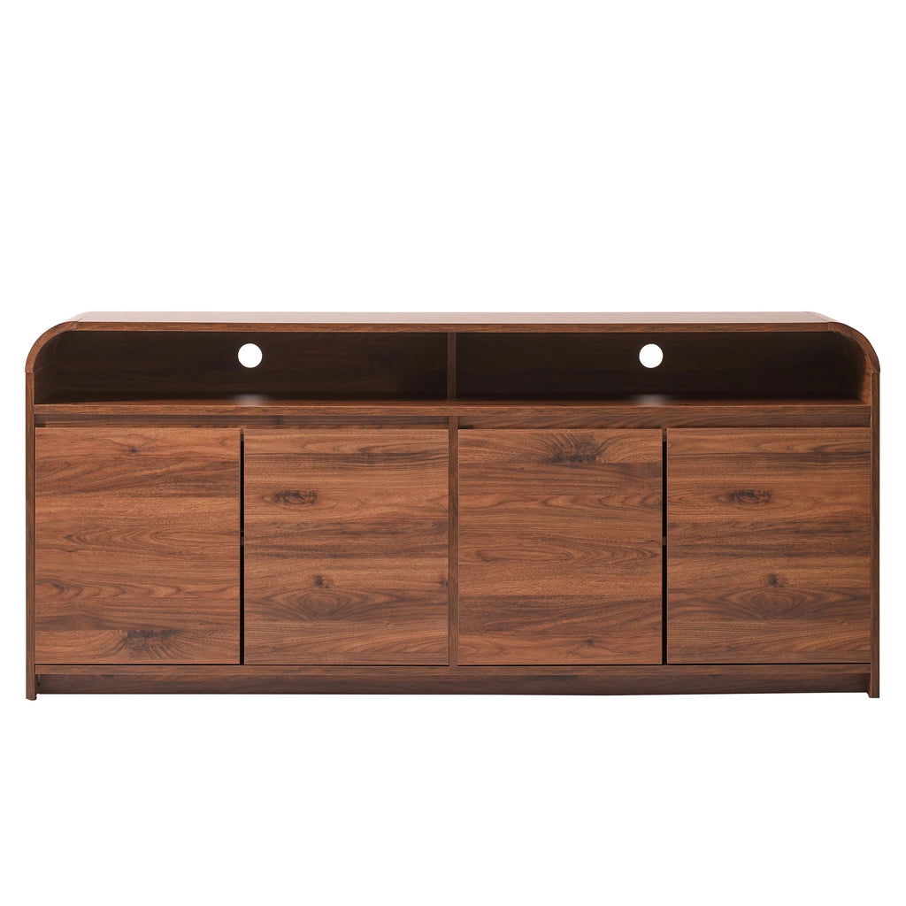 Juliet Curved TV Stand for Tvs up to 75 In, Walnut Finish