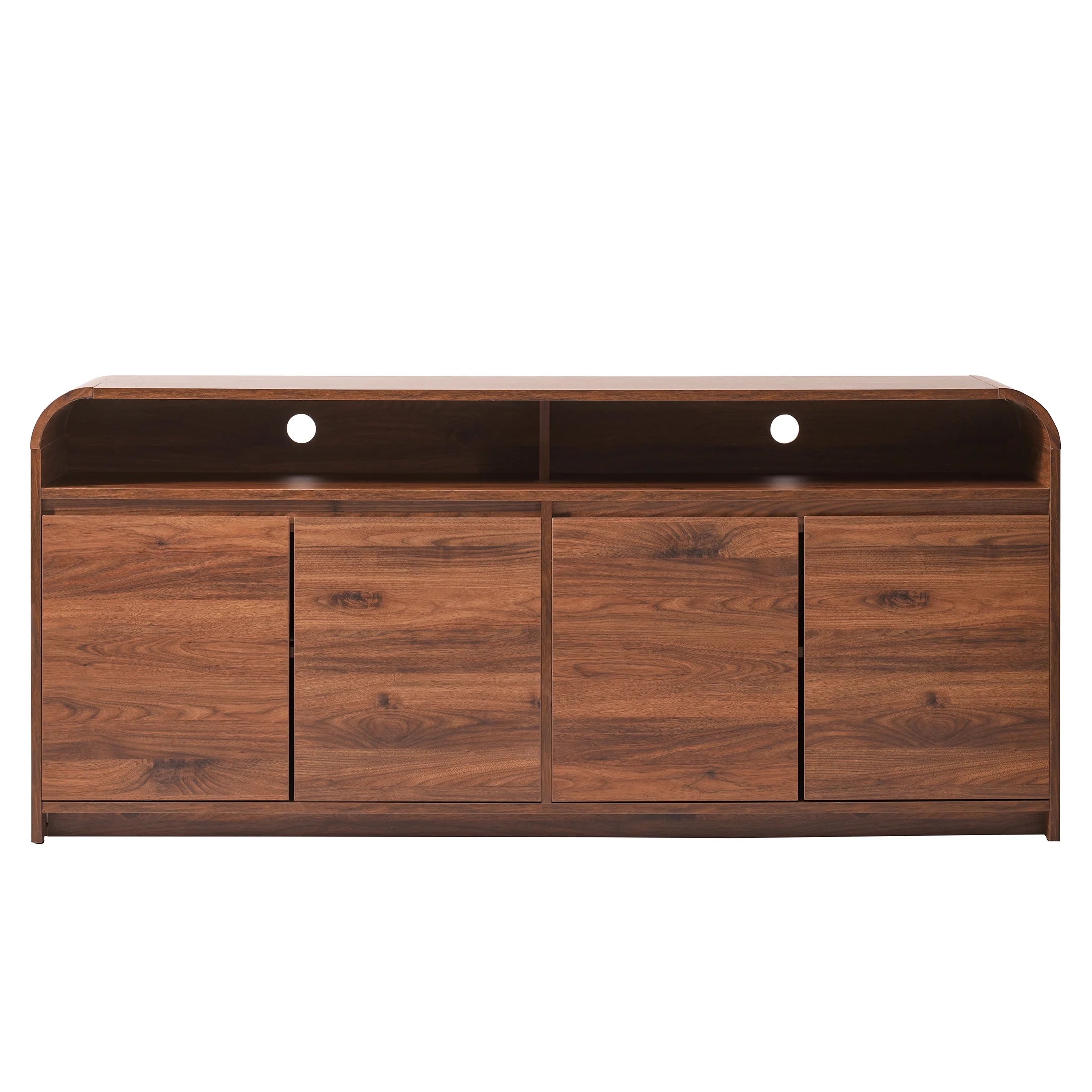 Juliet Curved TV Stand for Tvs up to 75 In, Walnut Finish