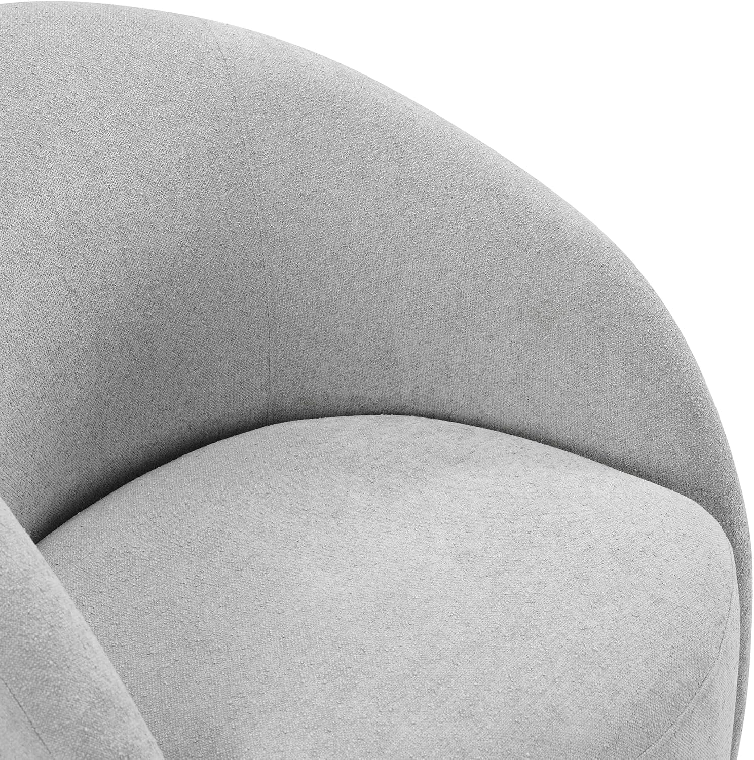 Light gray boucle swivel accent chair