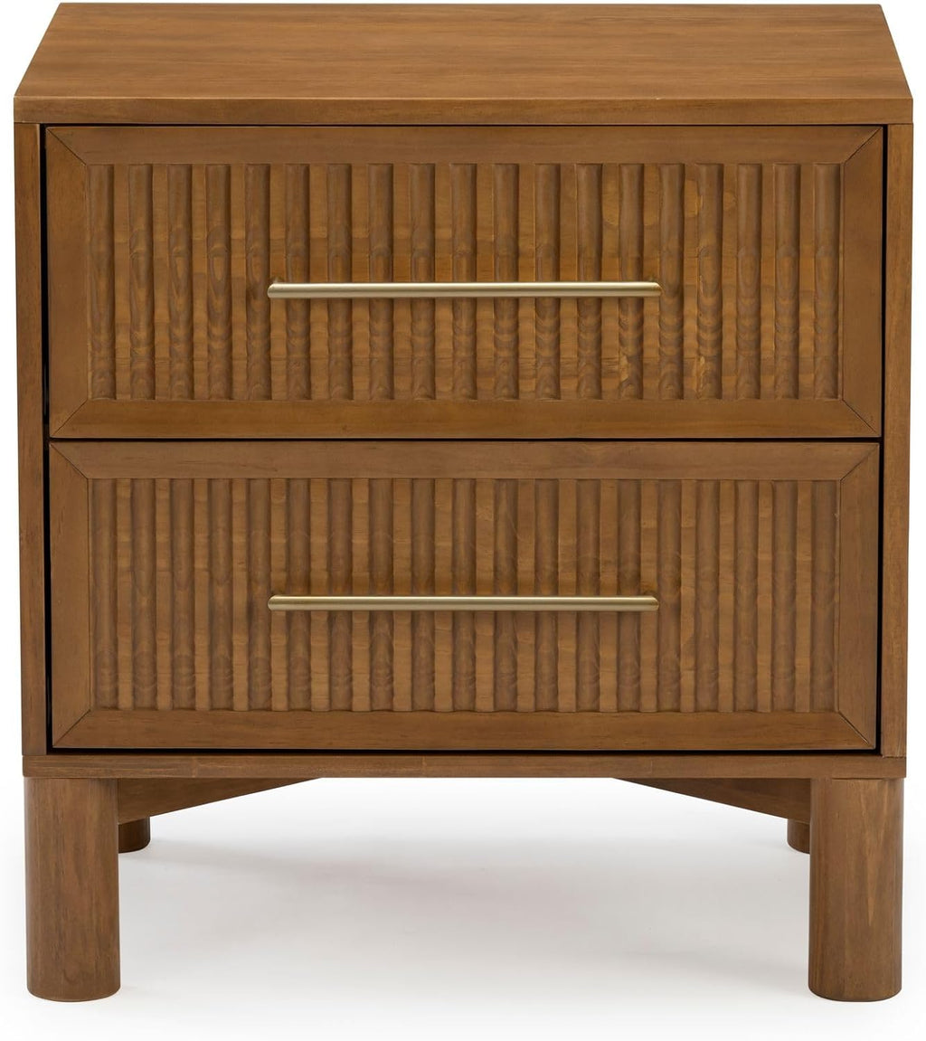 Sera 2-Drawer Nightstand, Pecan