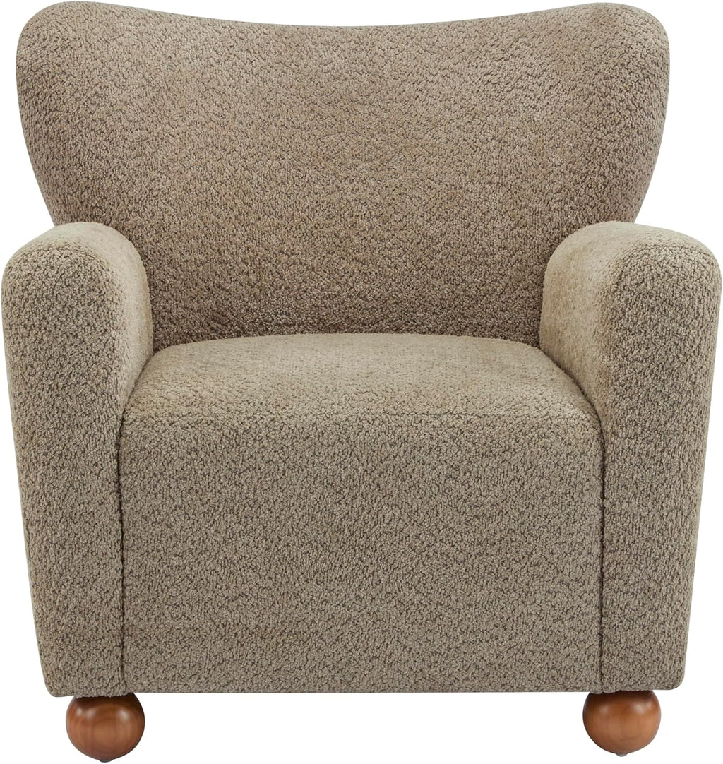 Light brown wingback accent chair
