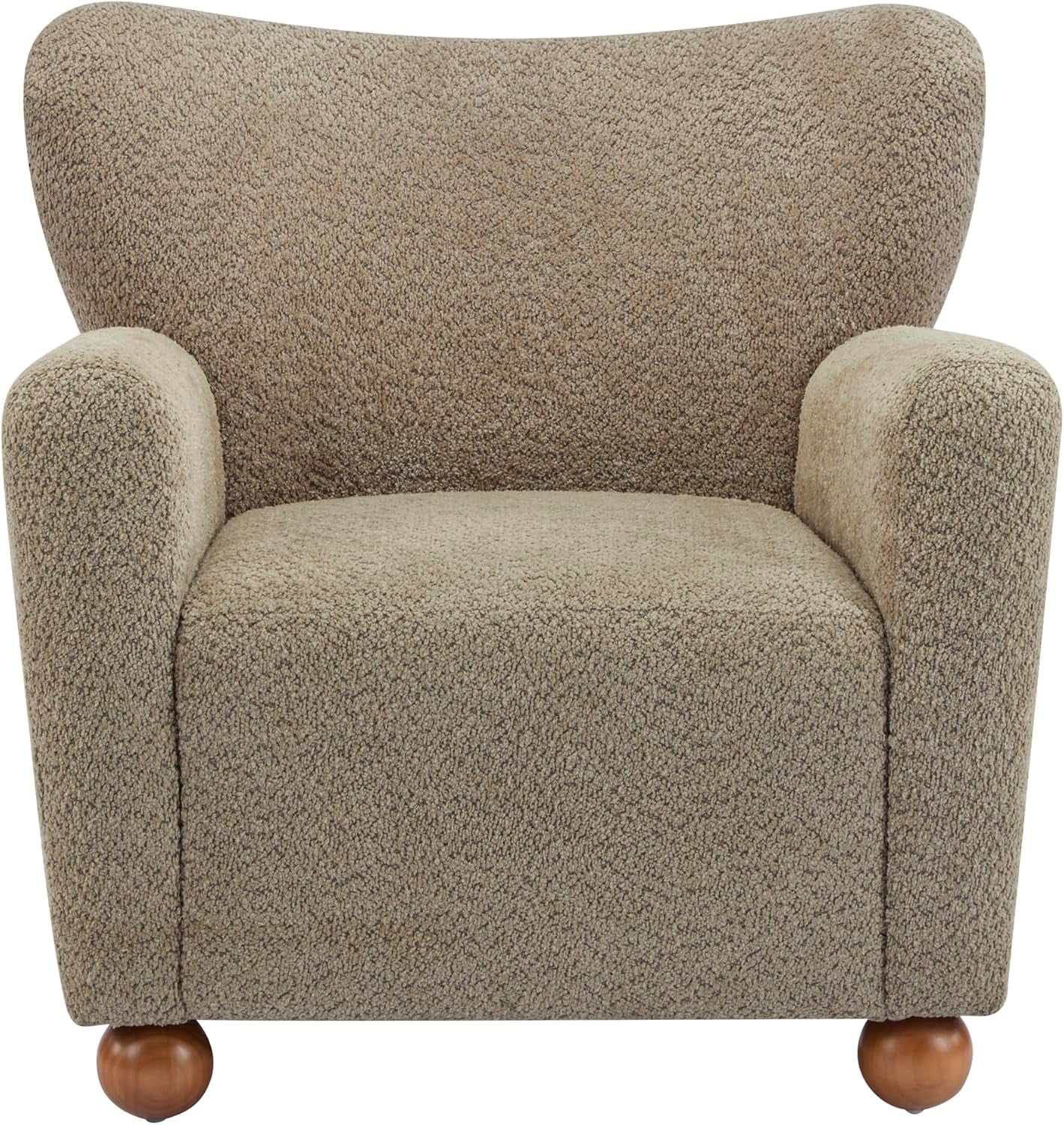 Light brown wingback accent chair