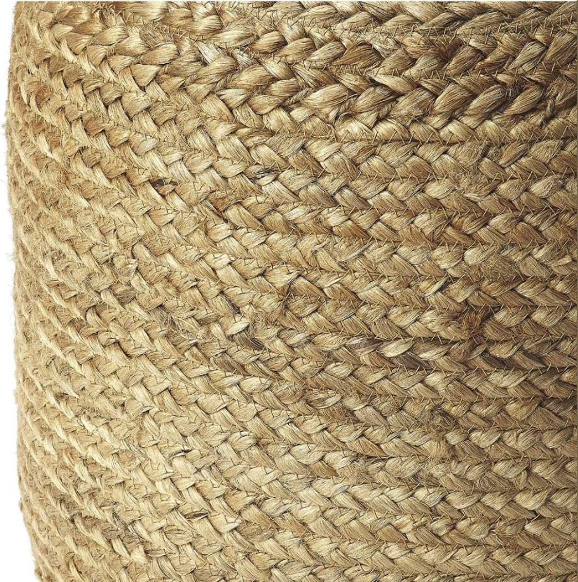 Pedestal Pouf Ottoman Hand Braided 100% Jute Pouf Foot Stool |Foot Rest for Couch Living Room Bedroom - Extra Seat for Patio (16" Diameter X 18" Height) - Natural Jute