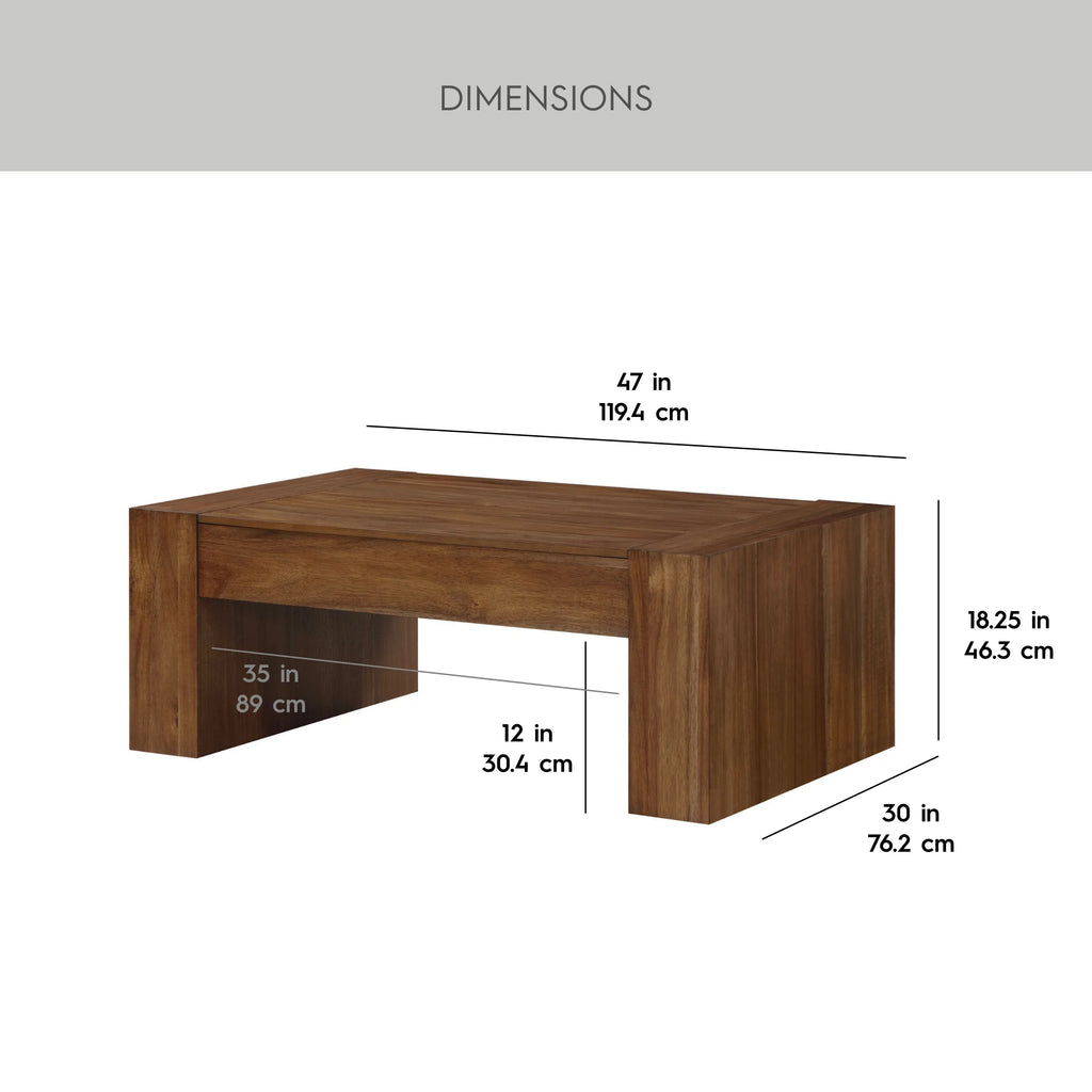 Ezra Oversized Coffee Table, Walnut