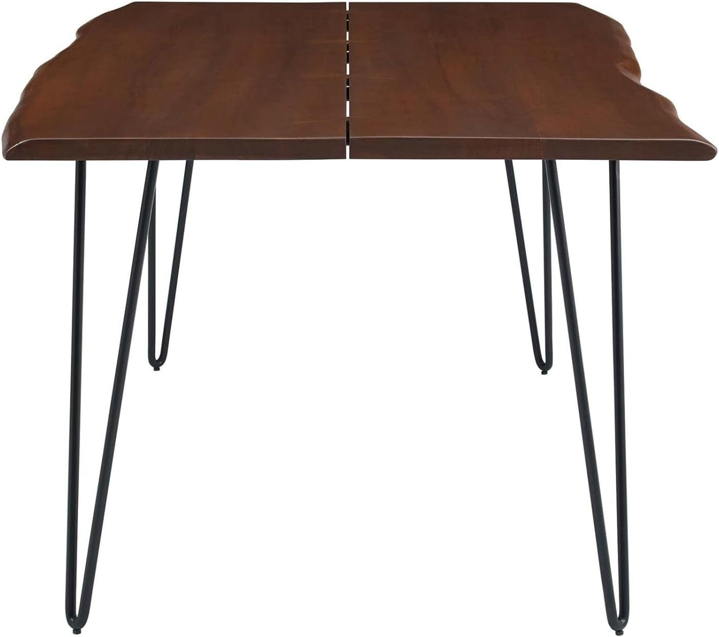 Ardor 74" Live Edge Acacia Wood Rectangular Dining Table in Black Walnut
