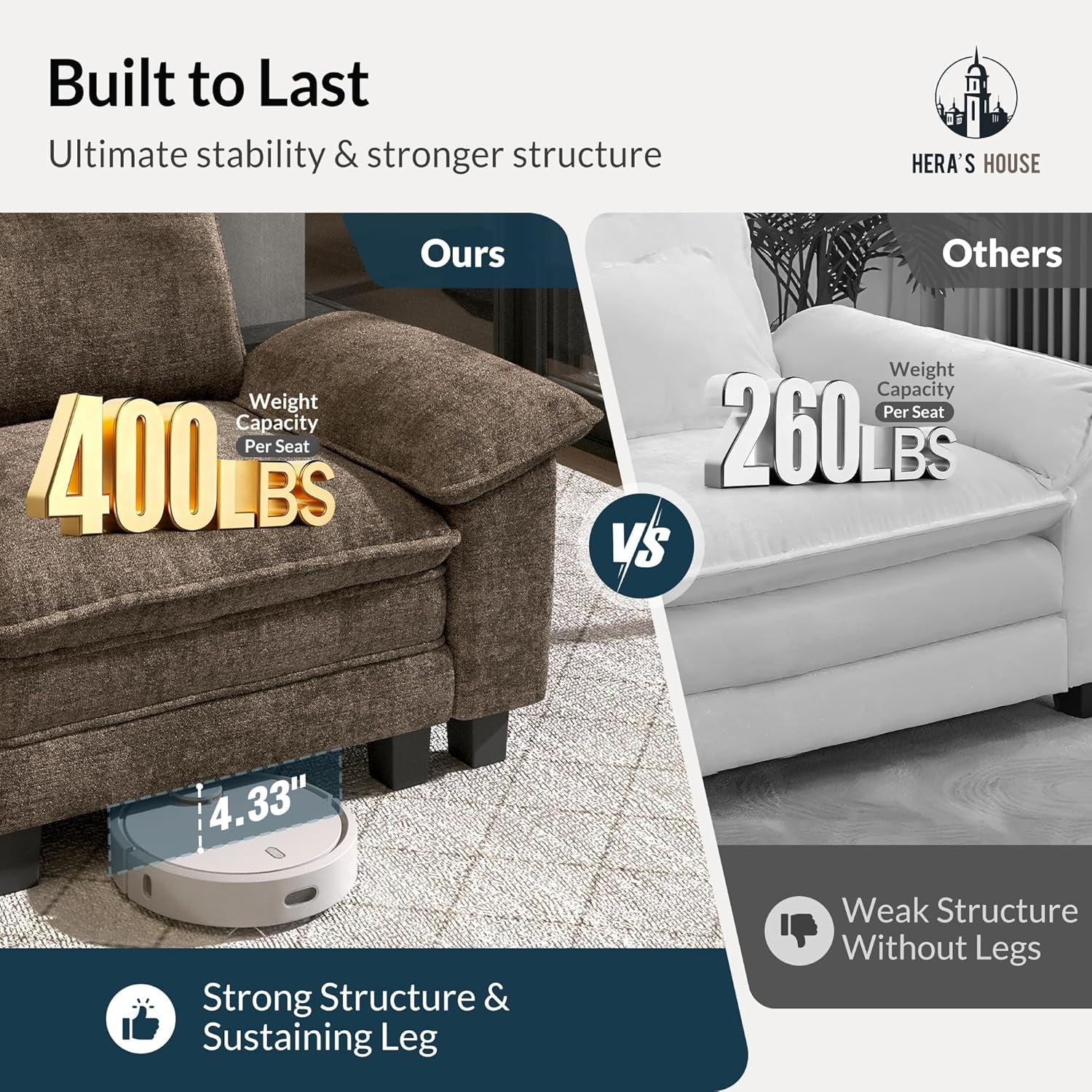 3 Pieces Modular Sectional Couch Set with Armchair Loveseat | Modern 6-Seater Cloud Sofa Set , Grayish Brown, Wider Armrest, Deep Seat, Soft Chenille Furniture Set for Living Room