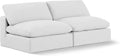 187White-S78 Comfy Collection Modern | Contemporary Upholstered Modular Sofa with White Linen Textured Fabric Upholstery, down Feather Cushions, 78" W X 40" D X 34.5" H, White