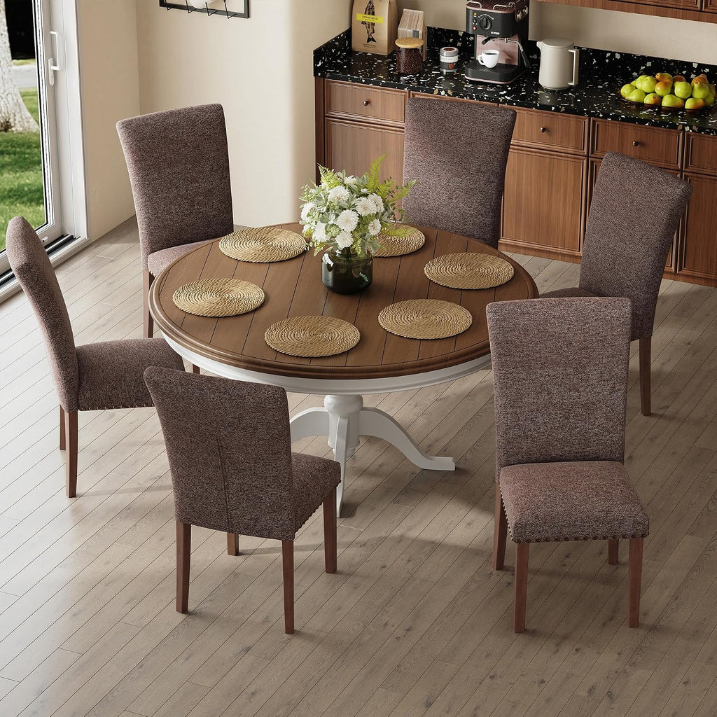 Upholstered dining chairs set of six