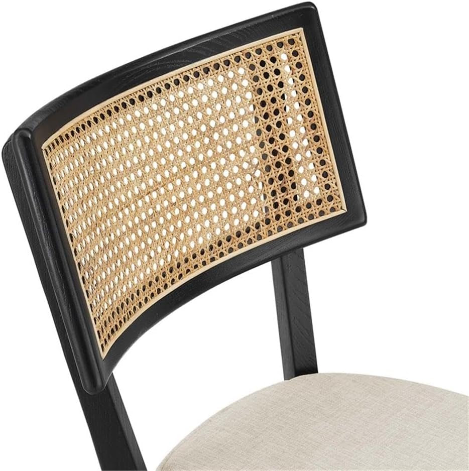 Caledonia Wood Counter Stools - Set of 2 in Black Beige