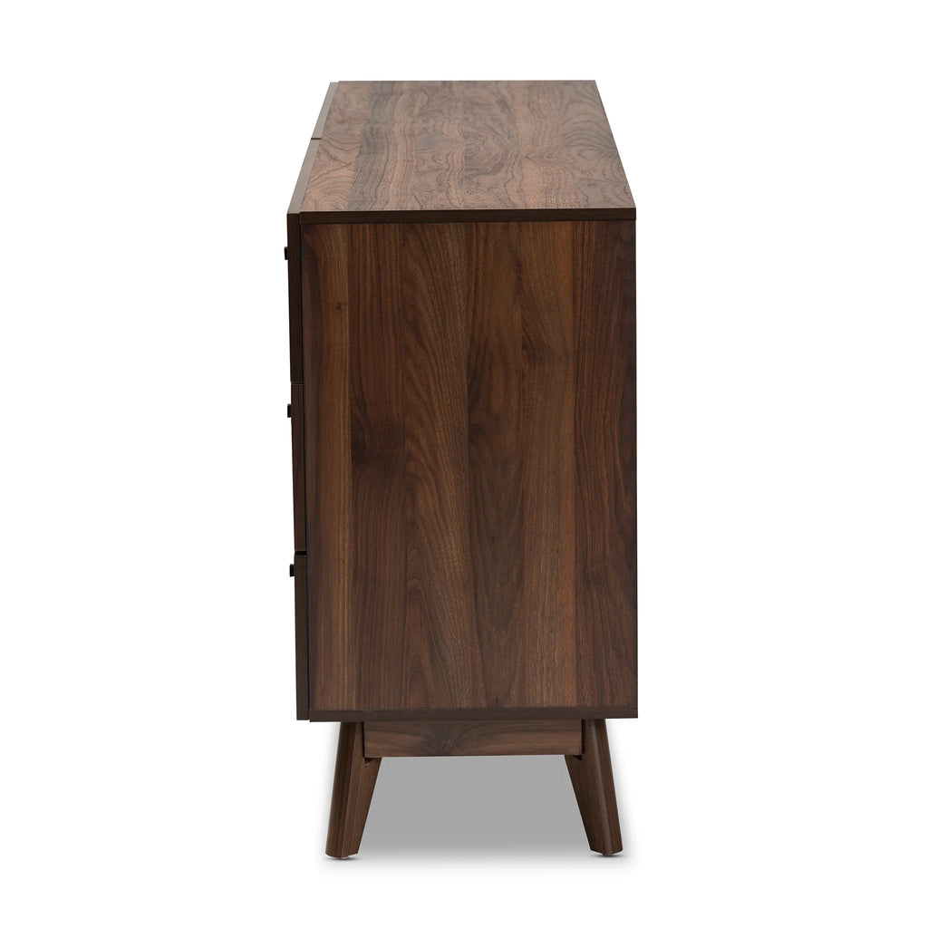 Hartman Mid-Century Modern Walnut Brown Finished Wood 6-Drawer Dresser
