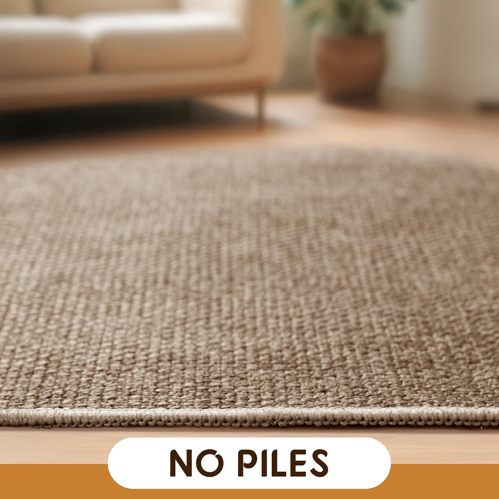 Faux Jute Area Rug Machine Washable Rugs, 8X10 Jute | Soft Area Rugs for Patio， Living Room, Bedroom, Dining Room, Durable, Solid Non Shedding Eco Friendly