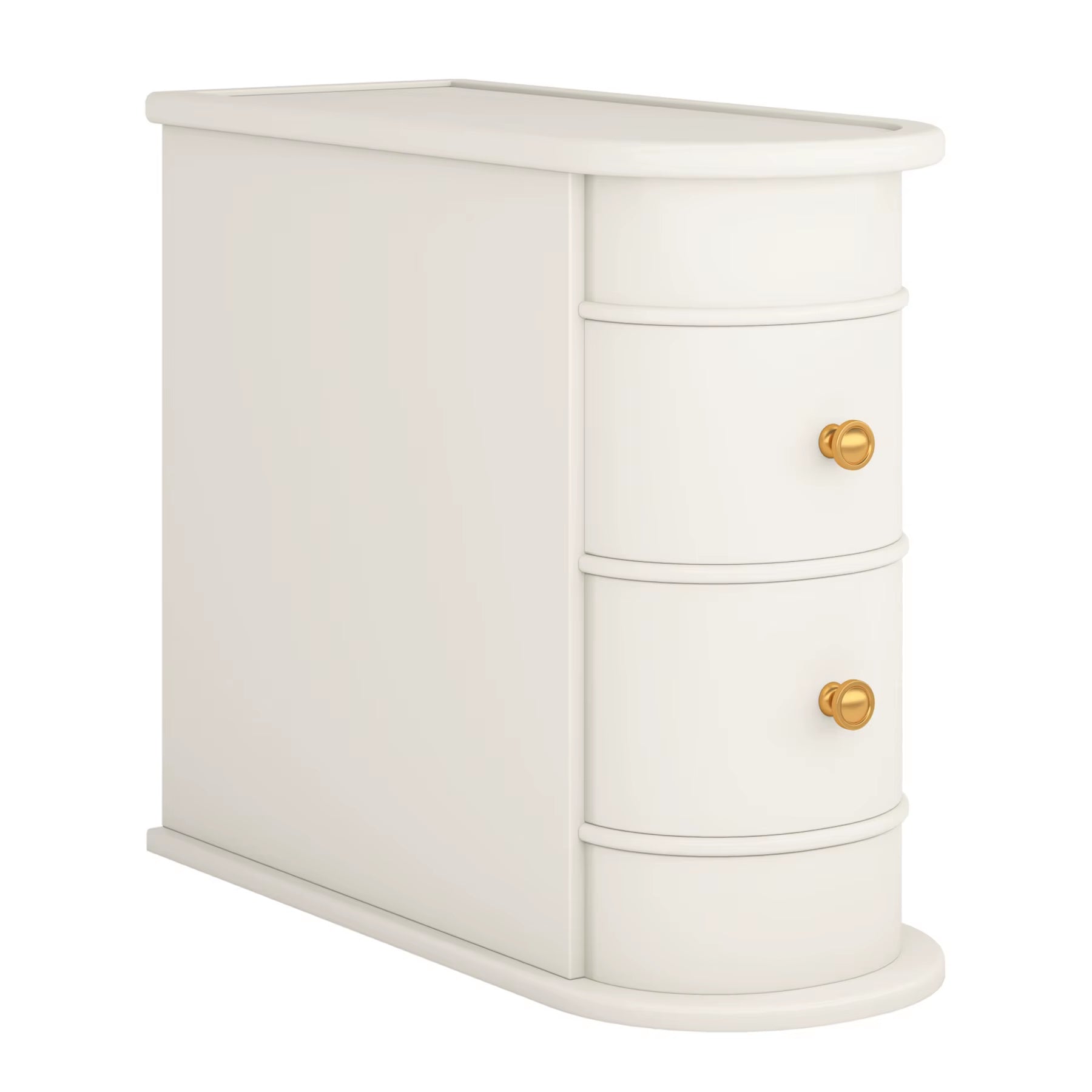 End Table round Solid Wood Sofa Bedside Narrow Bedroom Side Table Nightstand with Drawer