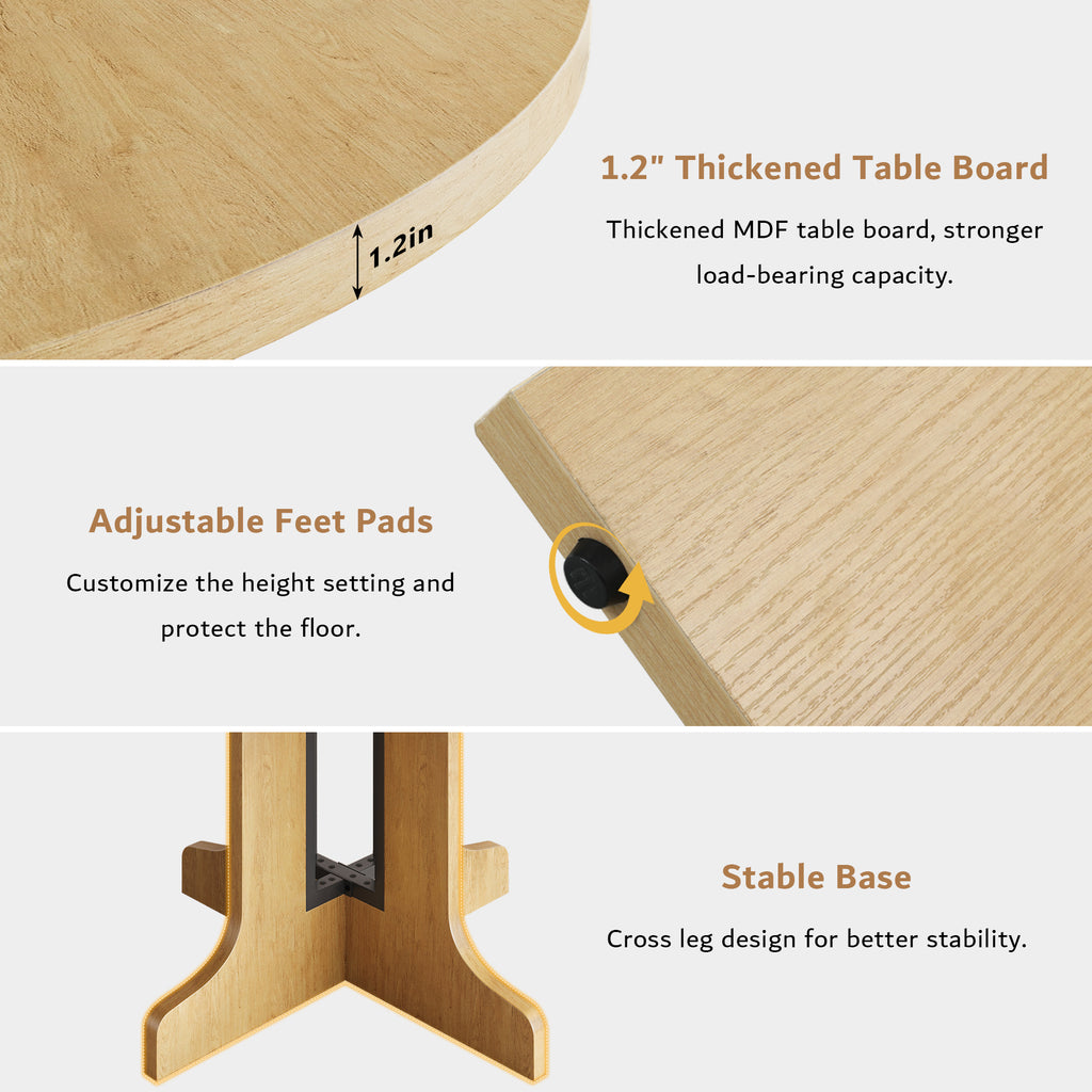 Oak extendable round dining table