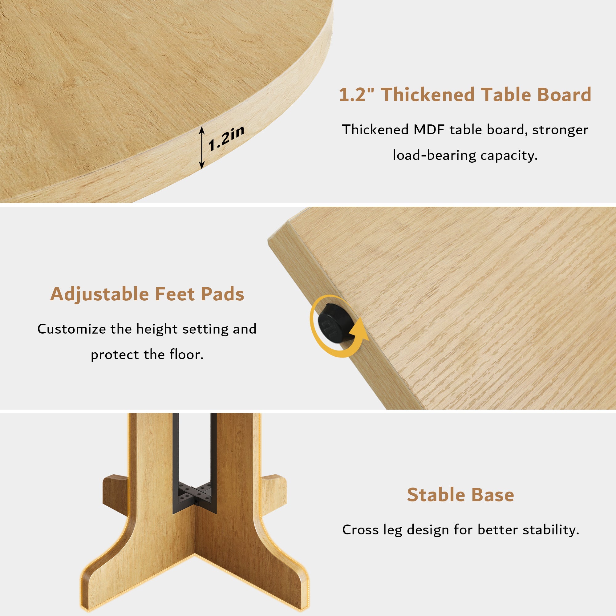Oak extendable round dining table