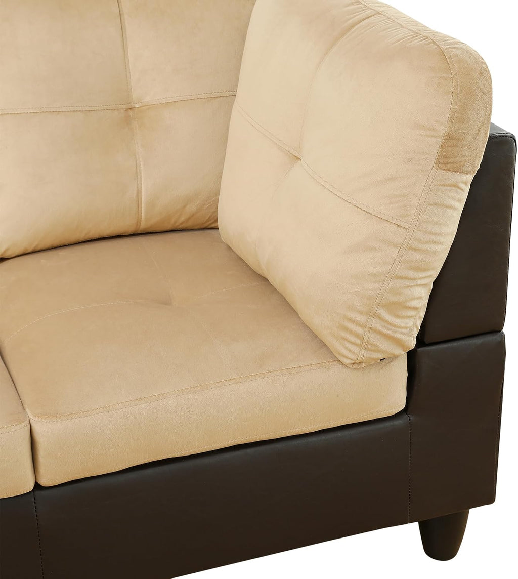 Beige L shape sectional couch
