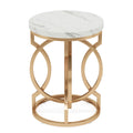Modern round End Table with Thick Wood Top, 20“ Side Table Cocktail Table with Unique O-Shaped Base