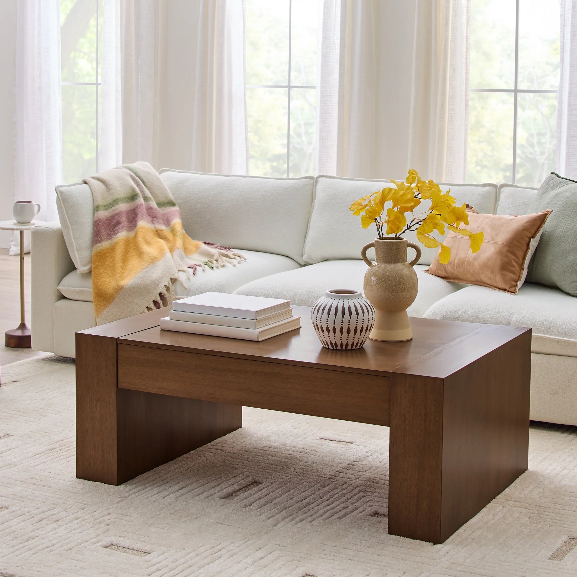Ezra Oversized Coffee Table, Walnut