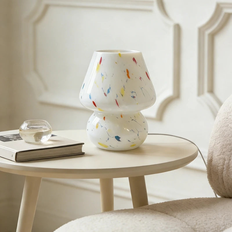 Sprinkle Mushroom Table Lamp Nordic Khaki Girly Living Room Bar Homestay Bedroom Bedside Glass Ambient Decorative Night Light