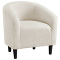 Upholstered Club Chair Boucle Accent Barrel Chair, Ivory