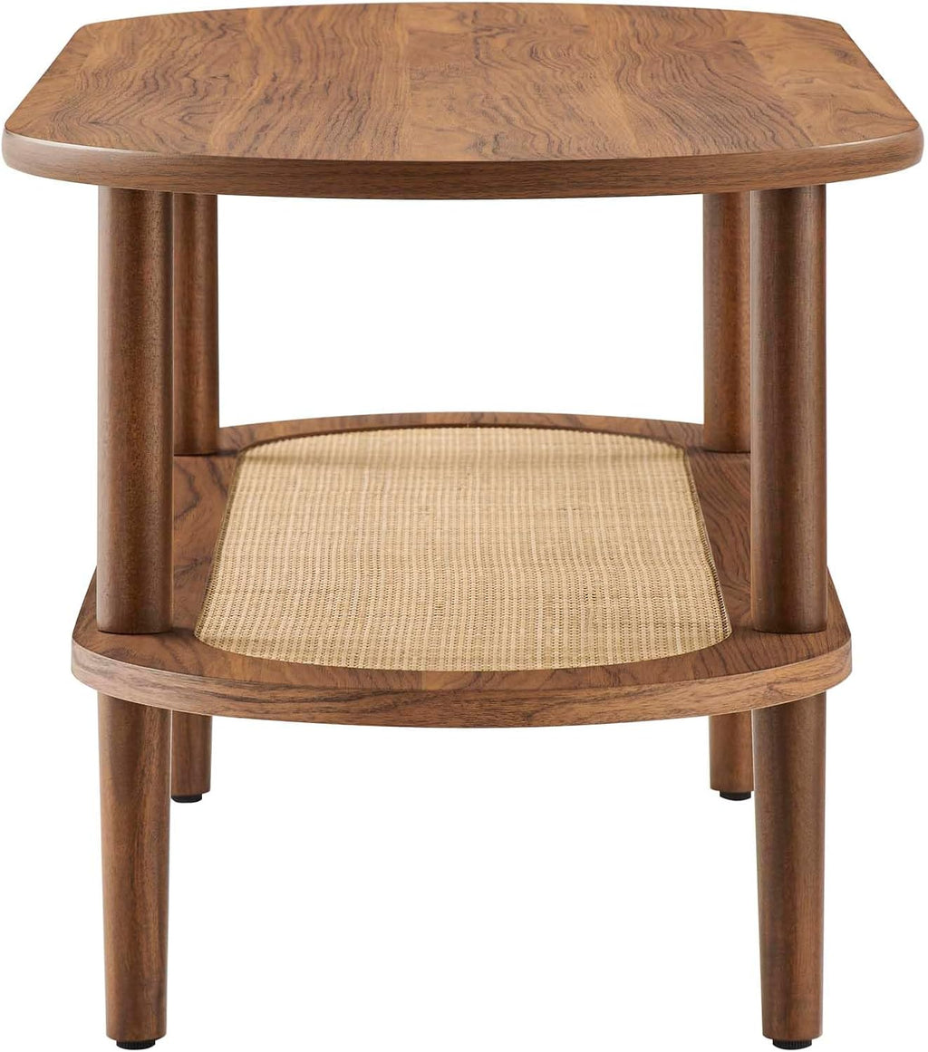 EEI-6526-WAL Torus Oval Coffee Table, Walnut