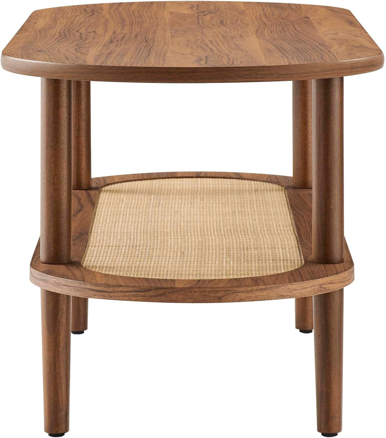 EEI-6526-WAL Torus Oval Coffee Table, Walnut