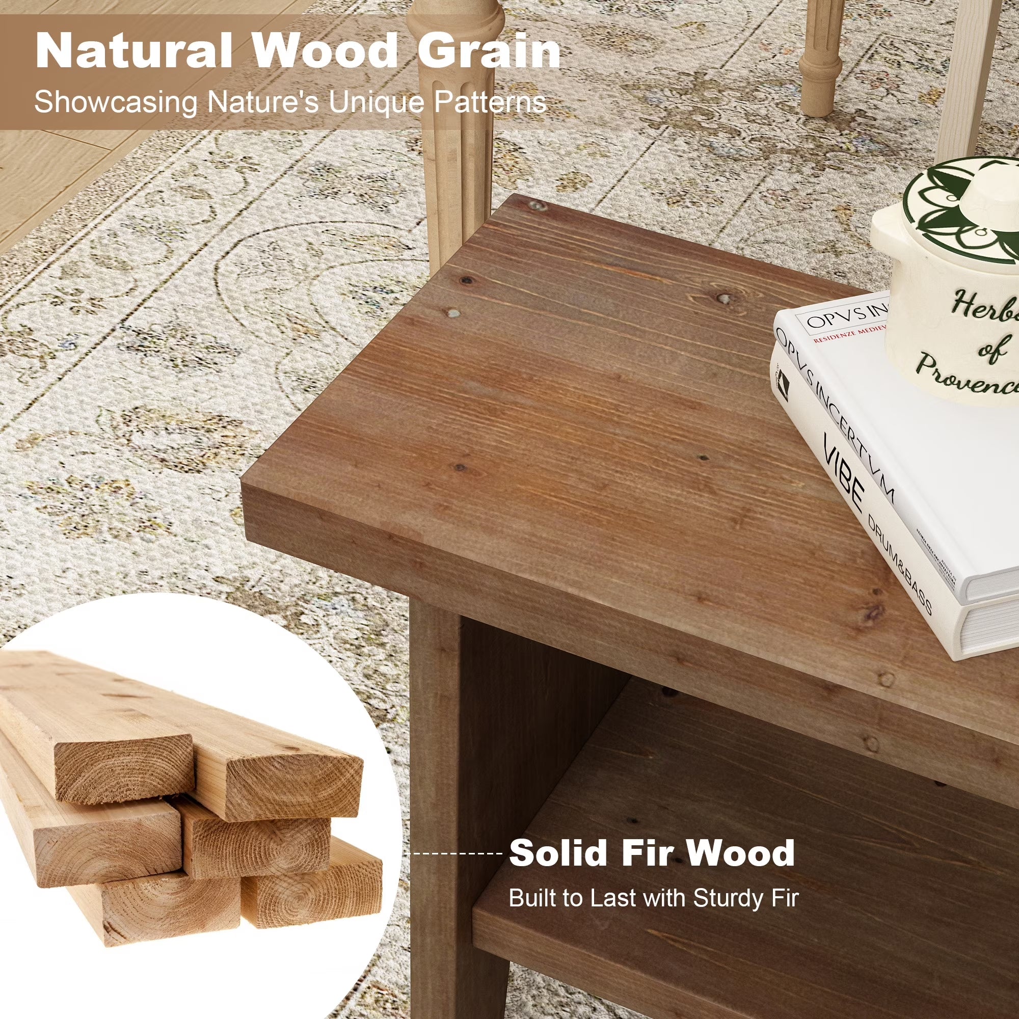 31.5'' Farmhouse Solid Wood Entryway Bench, Small Shoe Bench with Shelf for Indoor Bedroom