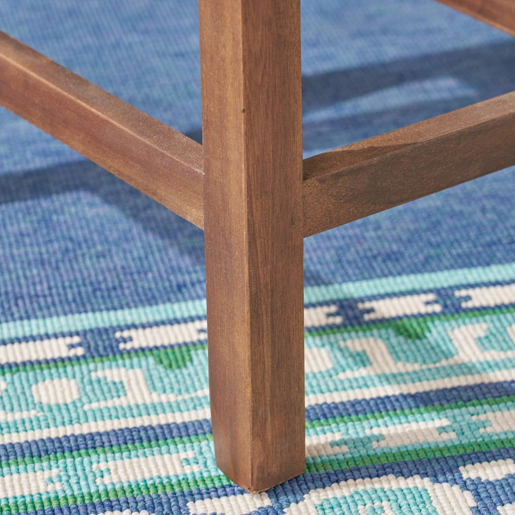 Amantani Outdoor Acacia Wood Counter Stools, 2-Pcs Set, Mahogany Brown