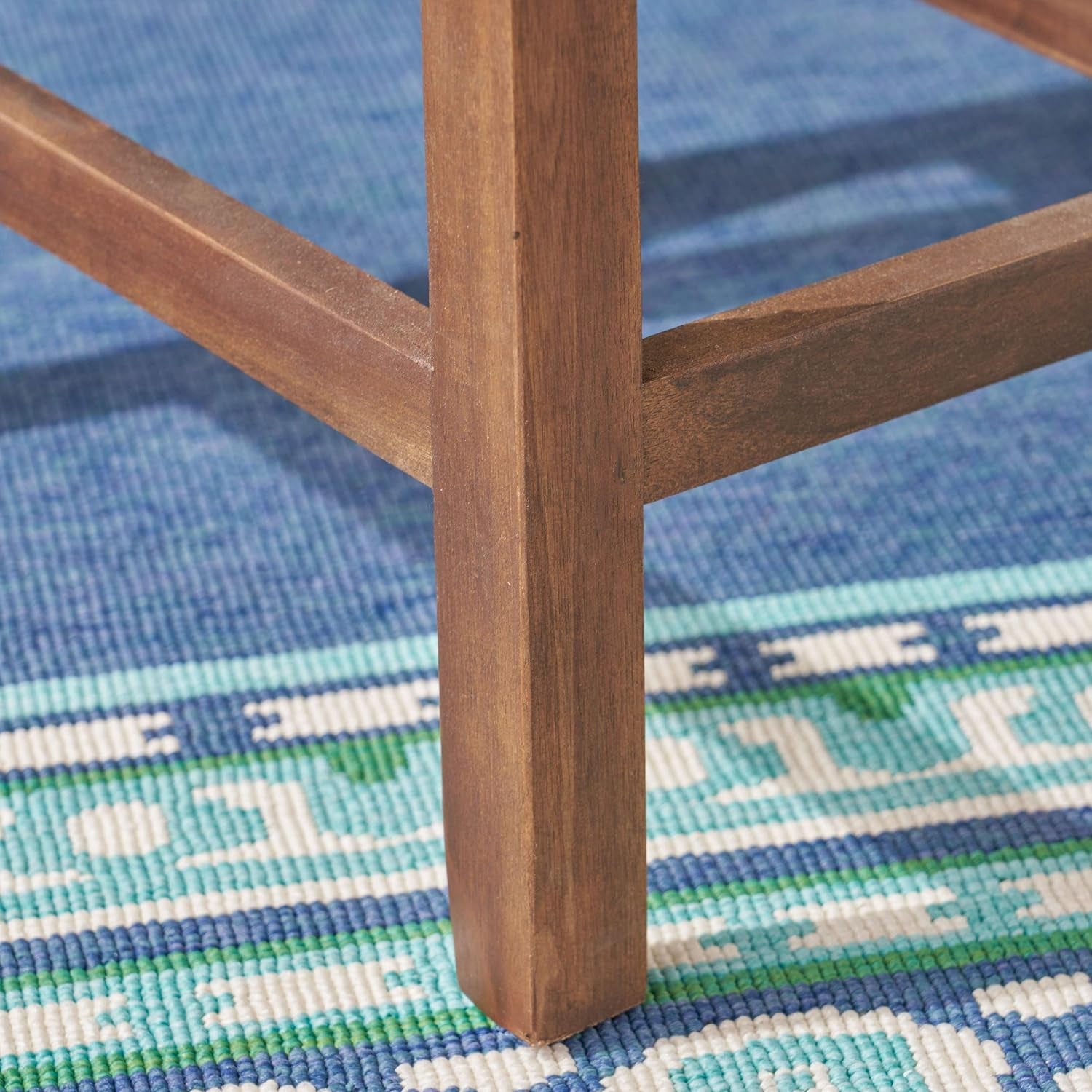 Amantani Outdoor Acacia Wood Counter Stools, 2-Pcs Set, Mahogany Brown