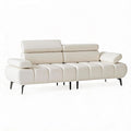3 Seater Sofa Bed, Convertible Futon Sleeper Sofa with Reclining Faux Leather Couch, Split Modular Design, Adjustable Armrests & Headrests