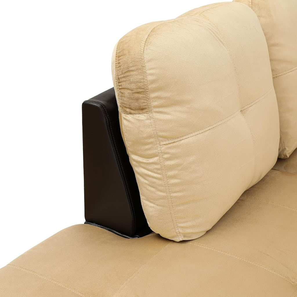 Beige L shape sectional couch