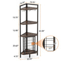 Wine Rack Bar Cabinet 4 Tier Corner Shelf with Glass Holder