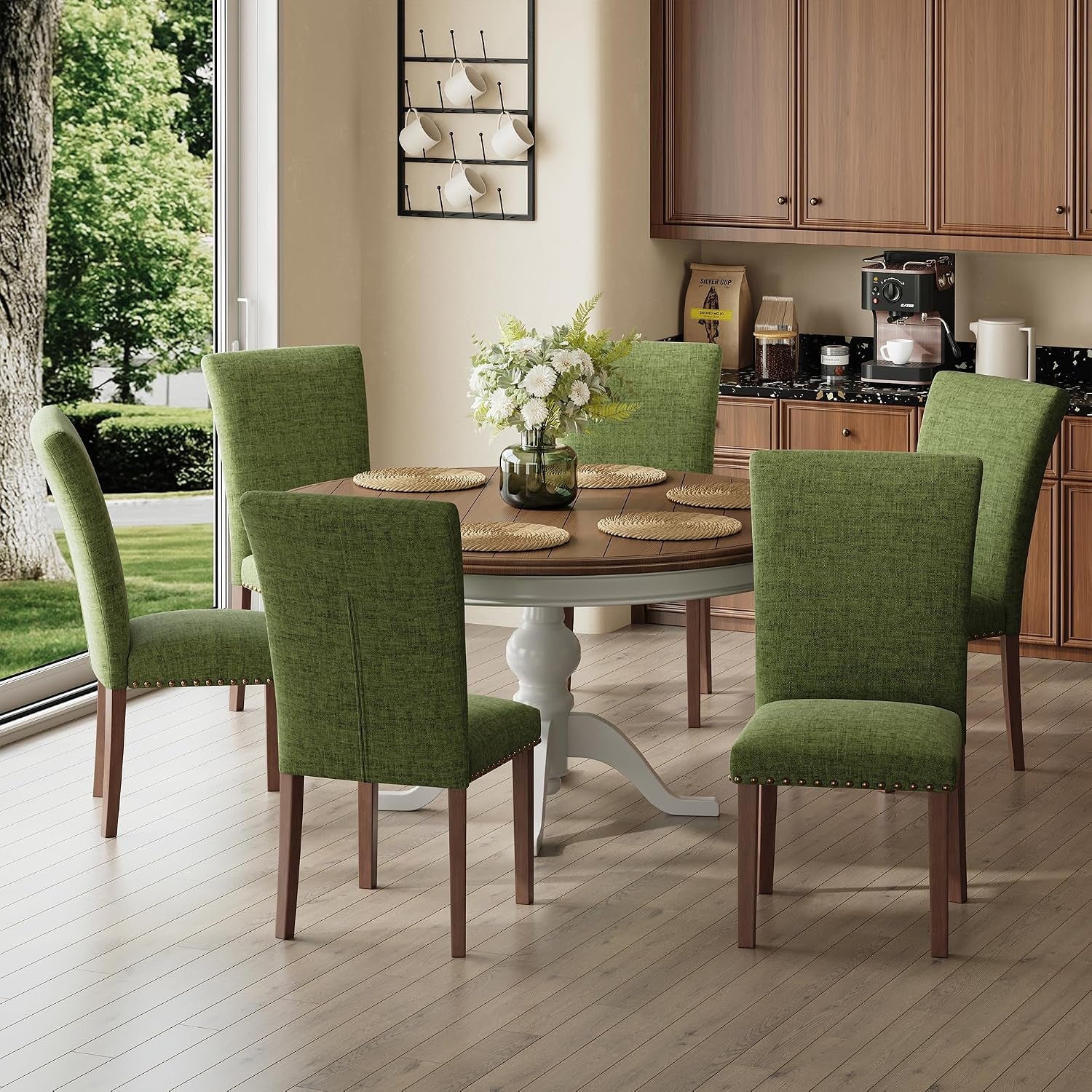 Upholstered Parsons Dining Chairs Set of 4