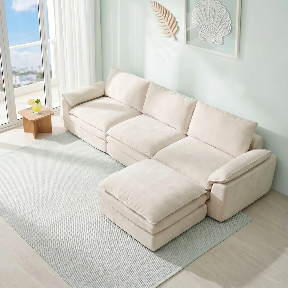 Cream modular cloud sofa