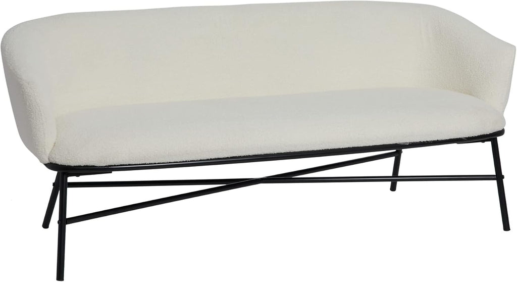 Creative Co-Op Bowery Boucle Upholstered Sofa, White