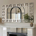 Art Decorative Wall Mirror 48”×28”Rectangle Grecian Venetian Mirror Sliver Accent Mirror for Wall Decor Living Room