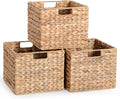 Woven water hyacinth storage baskets set of three