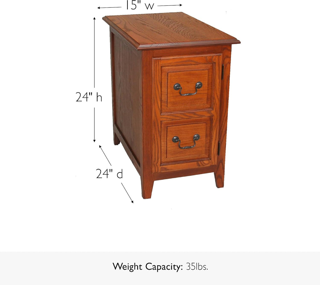 Mission Cabinet End Table, 15", Medium Oak