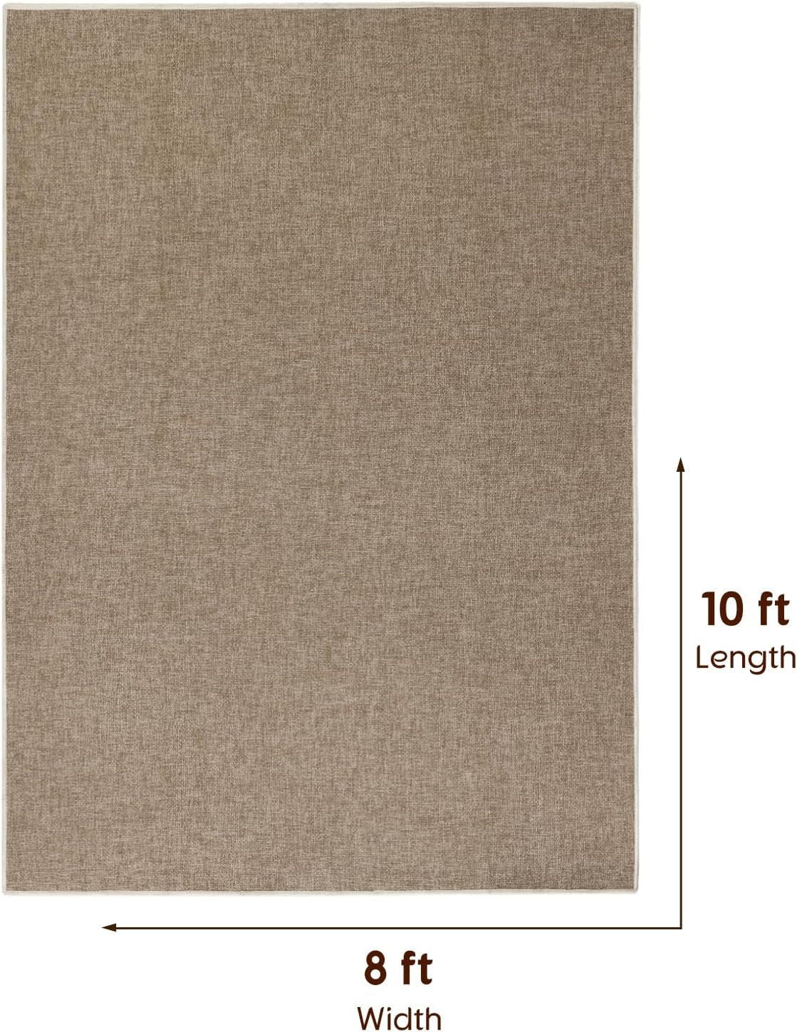 Faux Jute Area Rug Machine Washable Rugs, 8X10 Jute | Soft Area Rugs for Patio， Living Room, Bedroom, Dining Room, Durable, Solid Non Shedding Eco Friendly