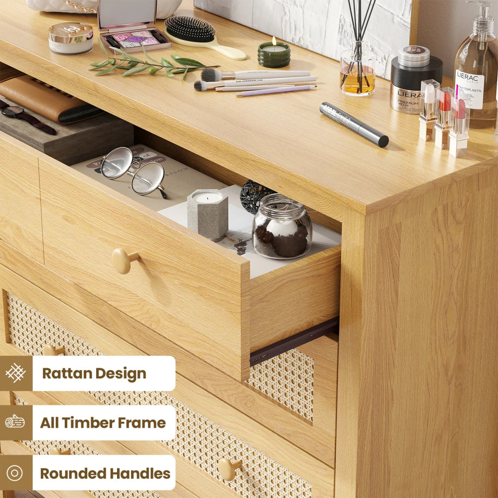 Simple Sideboard Buffet Cabinet with 4 Drawers,Modern Wooden Console Cabinet for Kitchen,Living Room, Dining Room, Hallway