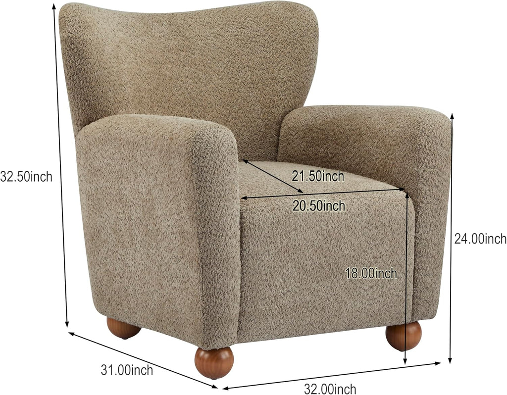 Light brown wingback accent chair