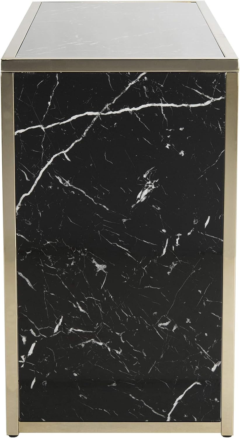 Safavieh Home Kylie Glam Black Marble and Brass Console Table