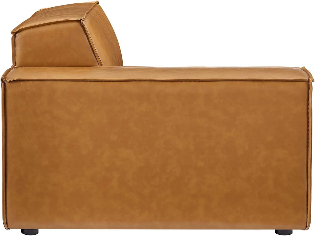 Restore Vegan Leather Sectional Sofa, 82 X 164 X 28, Tan