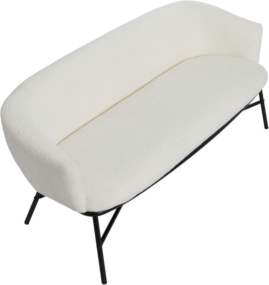 Creative Co-Op Bowery Boucle Upholstered Sofa, White