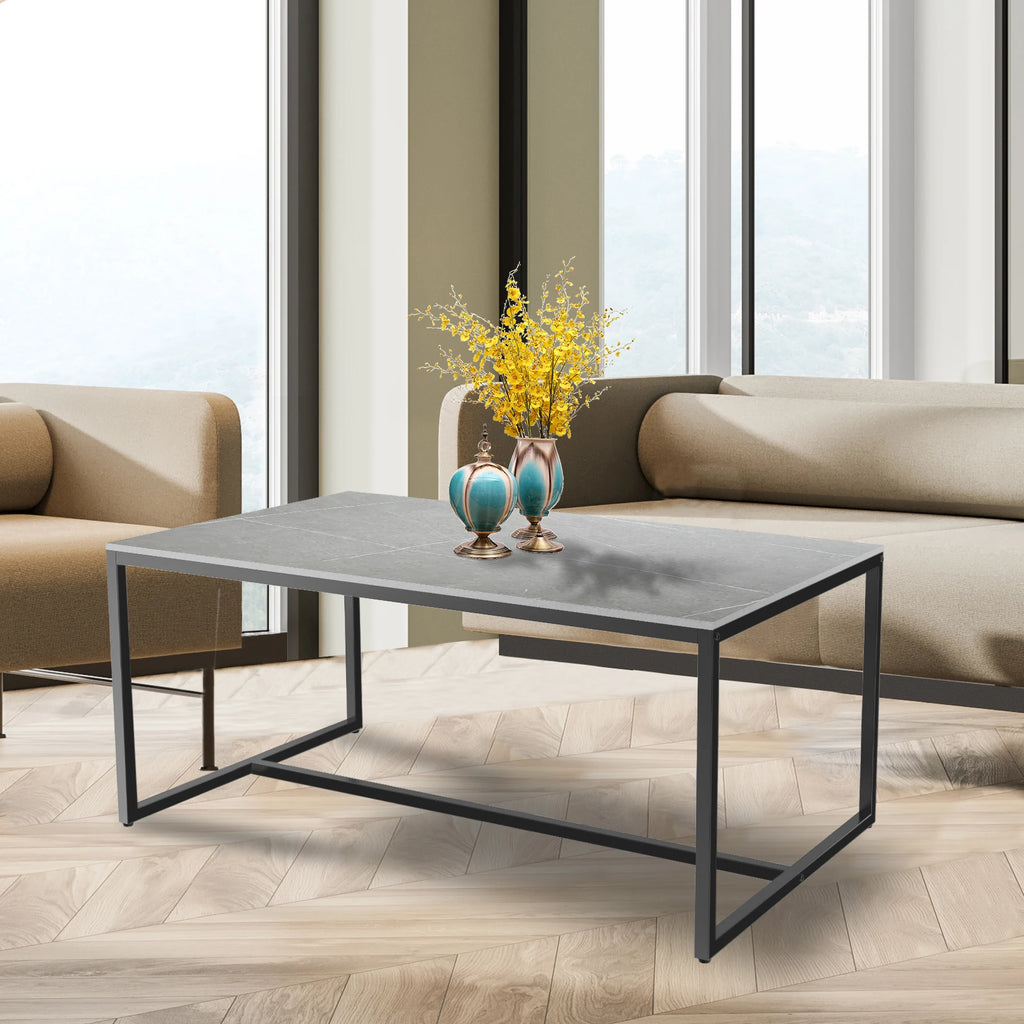 Marble and metal frame accent table