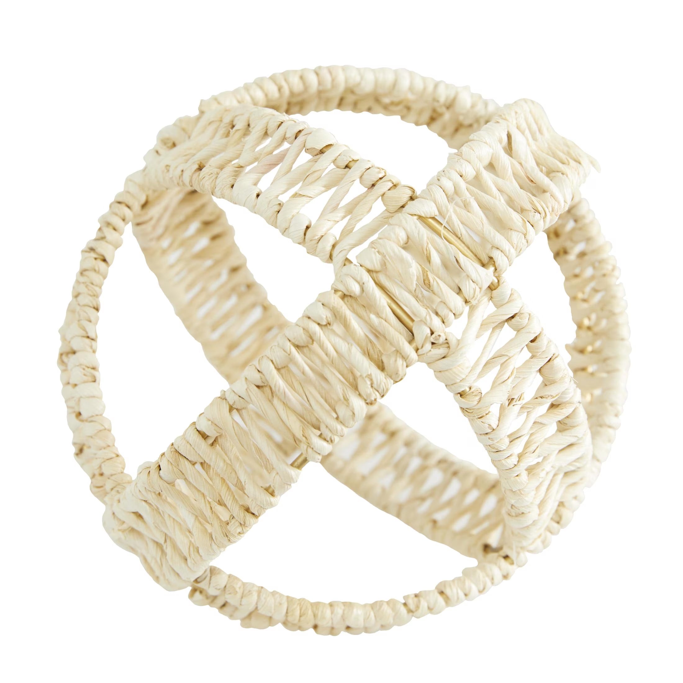 9", 7", 5"H Cream Dried Plant Handmade Woven Orb Geometric Sculpture, by  (3 Count)